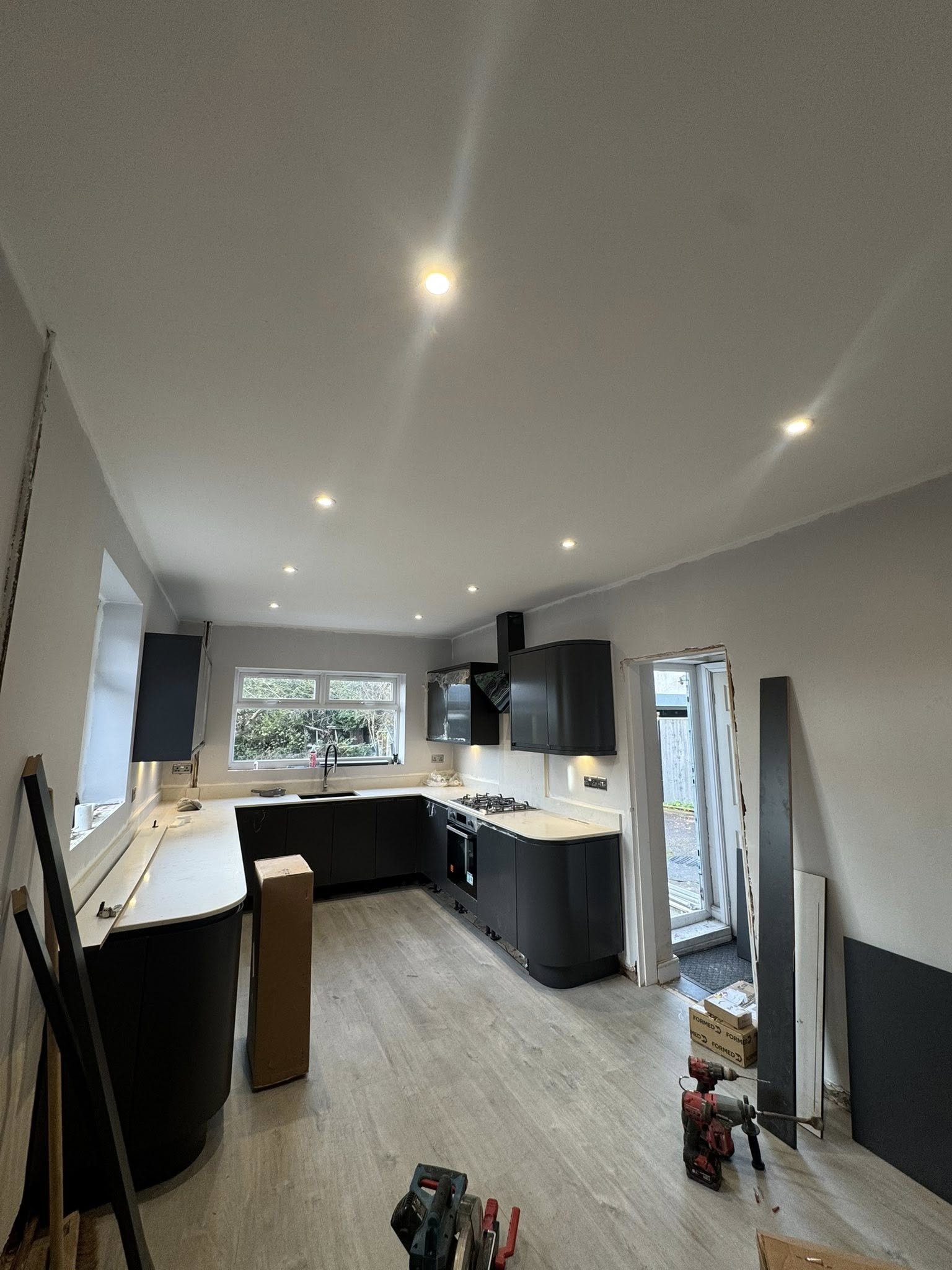 Bespoke kitchen lighting installation